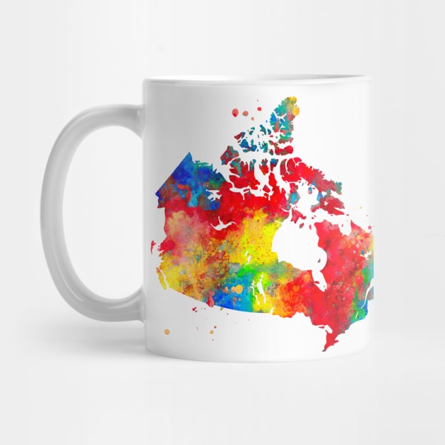Canada Watercolor Map Painting by Miao Miao Design